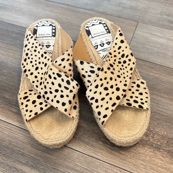 Dolce Vita Women’s Espadrille Slip On sandal Leopard Print Slides 6.5 - Picture 1 of 5